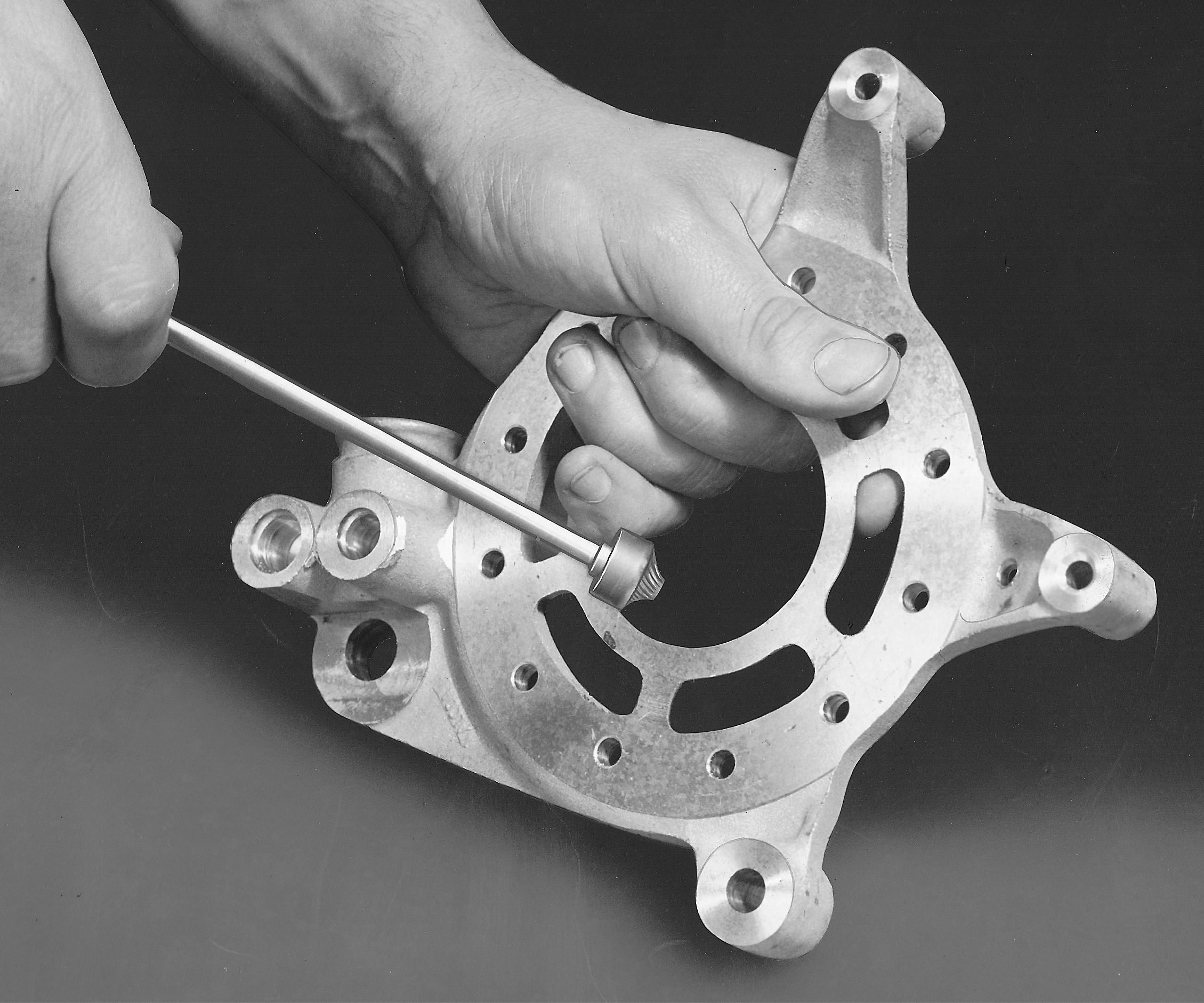 Hole Radius Deburring Cutter in use